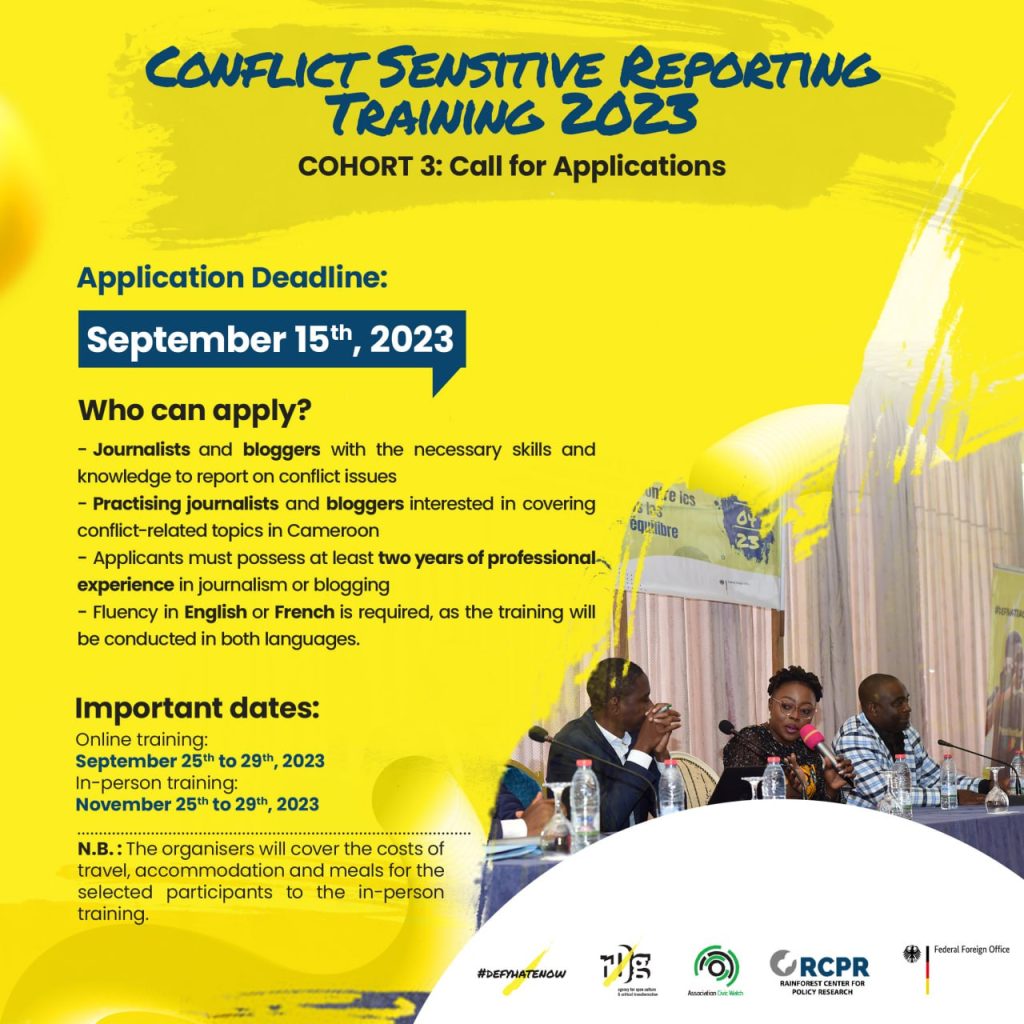 Call for Applications: Conflict Sensitive Reporting Training.