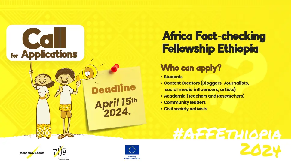Call for applications: Africa Fact-checking Fellowship – Ethiopia.